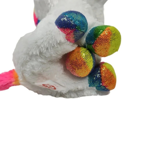 Ty Beanie Boos TySilk Pixy Unicorn Plush White Stuffed Animal Toy Glitter Eyes - Picture 4 of 7